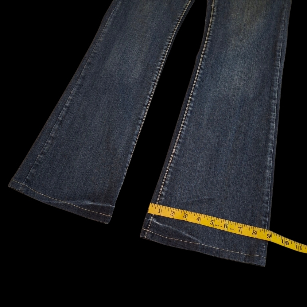 LA Idol USA Embellished Denim Stretch Blue Bootleg Jeans    Size 11 (W33 L34) - Picture 14 of 16